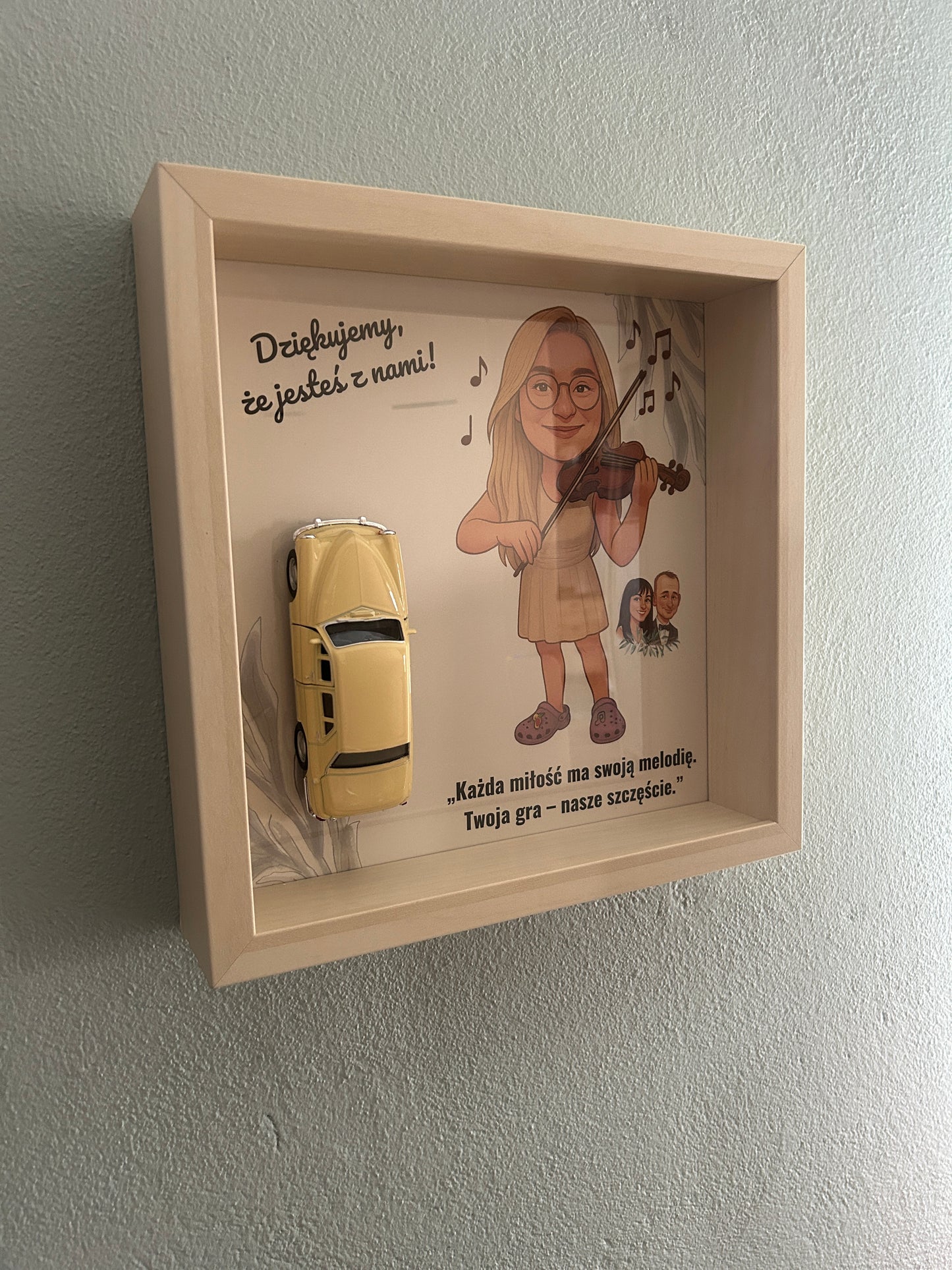 Karykatura Ślubna z autem PRL