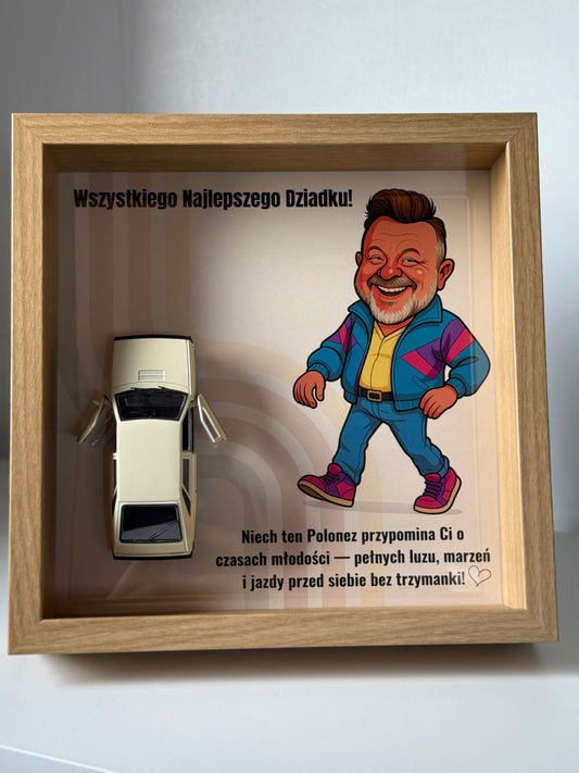 Karykatura z autem PRL